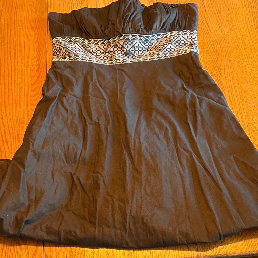 LOFT Dark Brown Strapless Dress